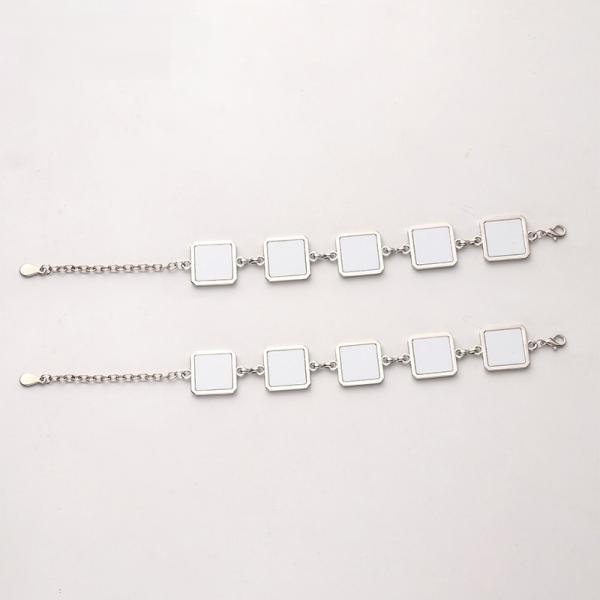 Bracelets vierges carrés pour sublimation, breloques de bijoux, bracelets