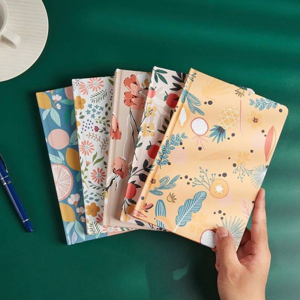 Premium Custom Printing A5 Hardcover Lay Flat 100GSM Dotted Lined Grid Journal Notebook With Elastic Strap