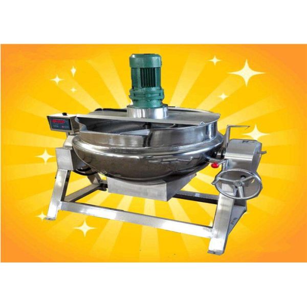 Ketchup Stainless Steel Jacketed Kettle Manual Type With Lid / Agitator