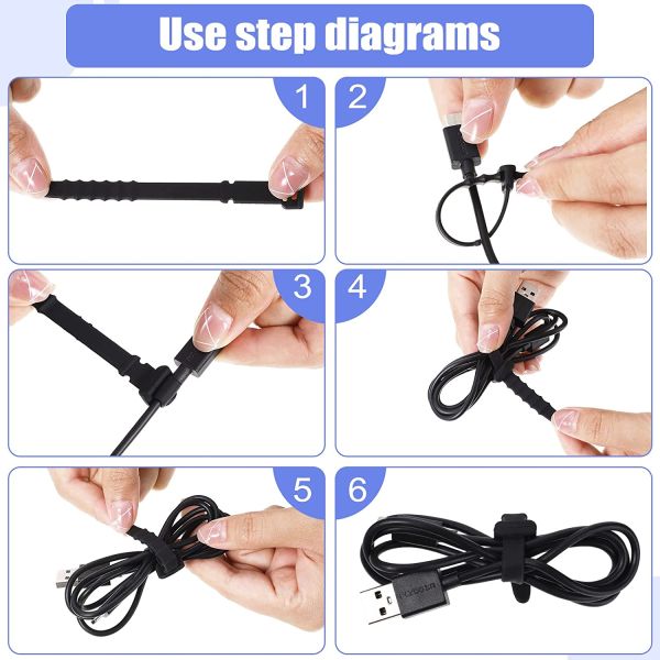 Silicone Cable Ties Cable Silicone Cord Organizer Straps Reusable Cable Zip Ties Reusable Wire Ties