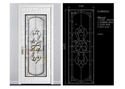 Theft Proof Bevel Translucent Stained Glass Window Panels 10 Years Warranty
