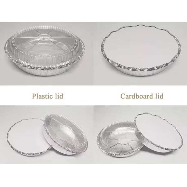 1L круглые алюминиевые кастрюли неглубокая алюминиевая фольга кастрюля круглый контейнер поднос