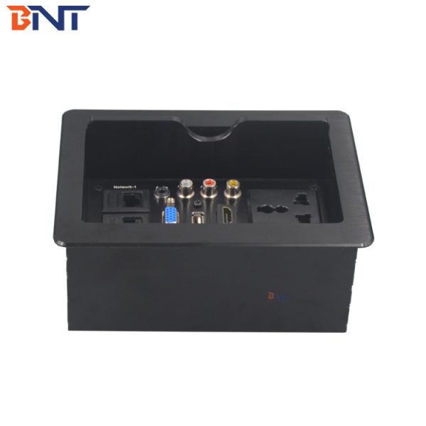 Aluminum Alloy Floor Stand / Table Mount Desktop Flip Up Power Socket Box