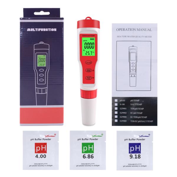4 - In - 1 Water Quality Tester PH/EC/TDS/Temp Meter For Aquaculture Drinking Water Lab