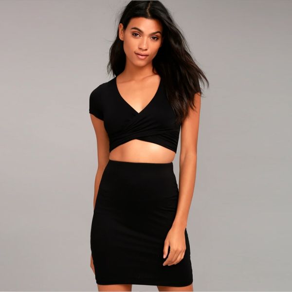 Tela de Spandex del poliéster del conjunto de dos piezas de las mujeres elásticas atractivas de RPET