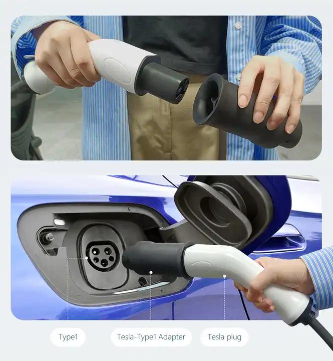 Tesla к типу 1 адаптер EV зарядный преобразователь J1772 розетка Tesla к J1772 EV адаптер J1772 EV соединитель