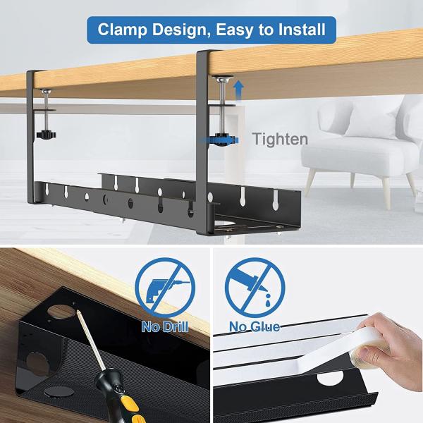 Length Adjustable Metal Raceway Cable Tray for Office Cable Organizer in Meeting Room