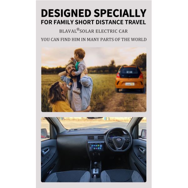 2024 Eléctrico Máximo alcance de 400 km Autos eléctricos 4 ruedas panel solar Car LHD Logotipo delantero Posición del conductor trasero