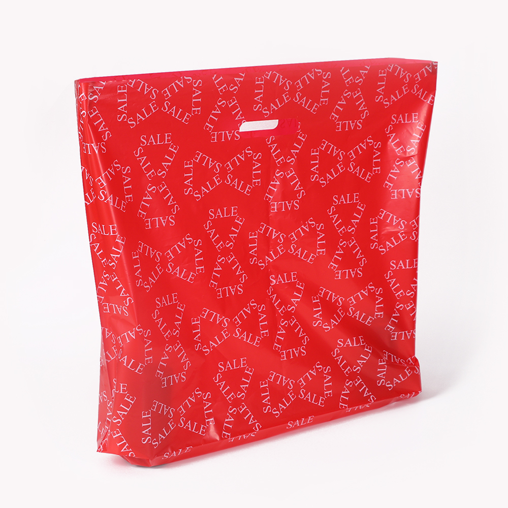 Custom Die Cut Plastic Handle Bags 18x14 Heavy Duty Merchandise Shopping Bags For Retail & Trade Shows