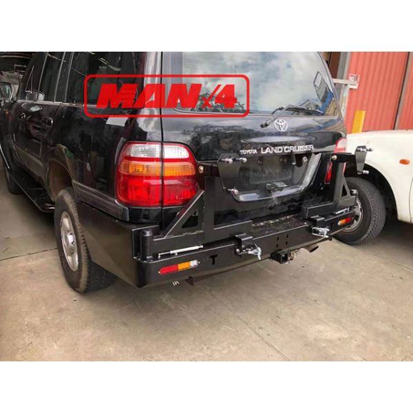 steel offroad bumper Rear bull bar for LC100（with 2 spare tyre bracket）