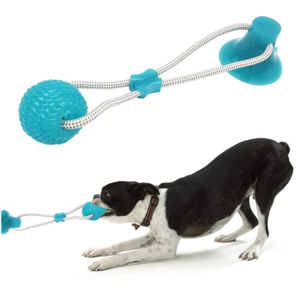 Игрушки жевания щенка перетягивания каната чашки всасывания резиновые для щенят прорезывания зубов