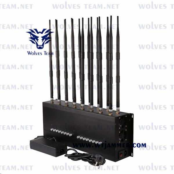 Faixas 3G 4G 5G do jammer 16 do telefone de GPS Lojack 160w 100m G/M para a sala de reunião