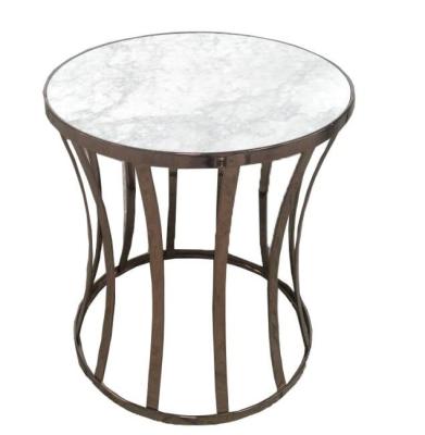 Stone top with brass metal tube round side table/end table/coffee table for 5-star hotel bedroom