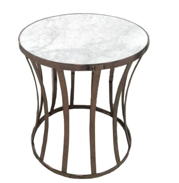 Stone top with brass metal tube round side table/end table/coffee table for 5-star hotel bedroom