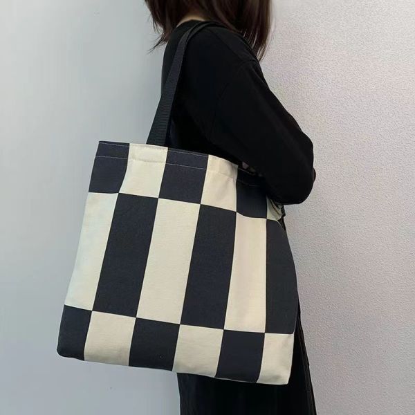 Custom Eco Shopping Bag Large Canvas Cotton Tote Bag for Women's Recycled Weekend Bag