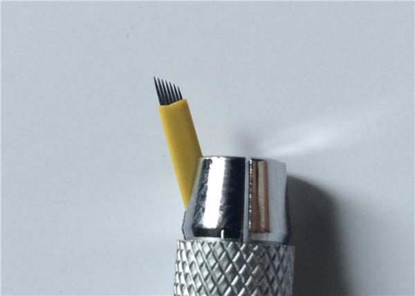 Permanent Makeup Tattoo Microblading Needles , 0.25mm 7 Pins Tattoo Blade