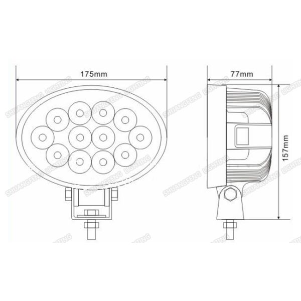 Professional 36w 7 Inch Off Road LED Work Lights Automobile Parts 175mm * 157 mm * 77mm