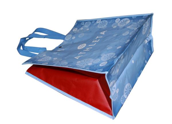 Recyclable   ATHLETA 120gsm PP Woven Shopping Bags customized design