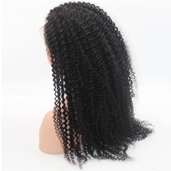 Отсутствие линяя Афро 360 париков человеческих волос шнурка цвета 1Б переднего Кинкы курчавого