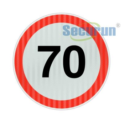 Signe réfléchissant fait sur commande de sécurité routière signe de limitation de vitesse de 35 M/H