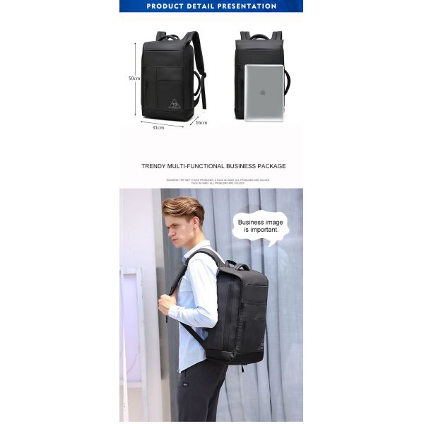 Oxford 25L Travel Modern Mens Backpack With USB Charging Port