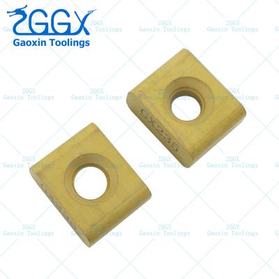 Tungsten Cutting Carbide Milling Inserts CVD TiN Coated Yellow