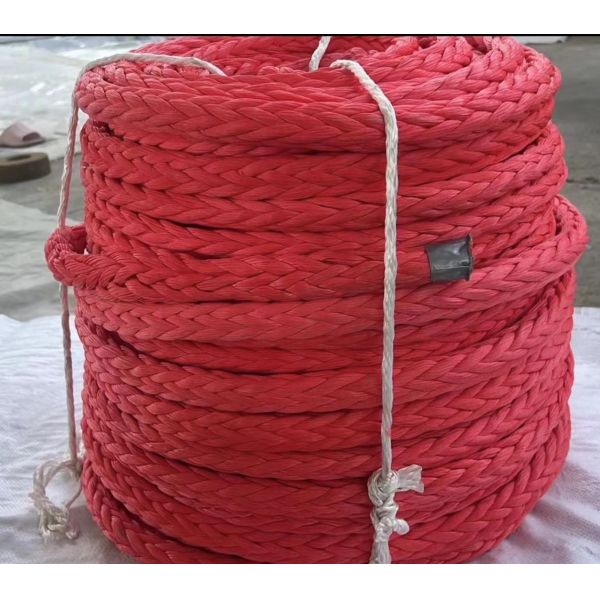 Красный цвет 12 нитей UHMWPE HMPE скрещенная верёвка 24 ммx220 м для судов