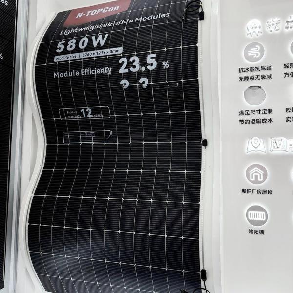 580W Flexible Renewable Energy Solar Panels Soft Hybrid Inverter For Roof Material