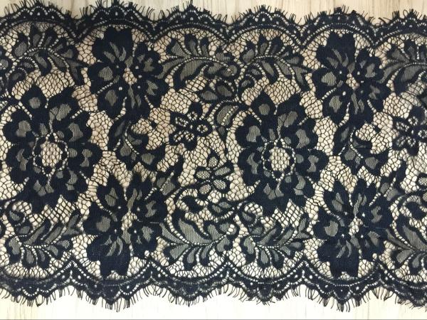 29cm * 300cm  2017 Fashion  Lace Border Eyelash Lace Edge in Black/Ivory  color