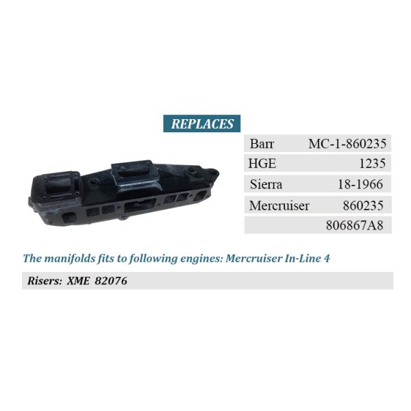 Cast Iron MerCruiser 3.0 Exhaust Manifold and Riser Marine Exhaust Parts for Your Boat