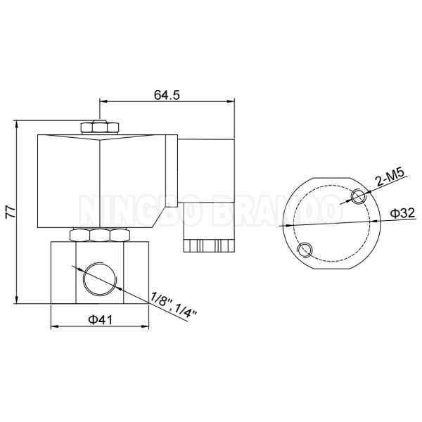 200 бар высокое давление стального соленоидного клапана 1/8