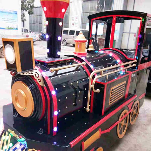 Kids Trackless Train Ride Electric Power Rated Load Turning Radius 3m