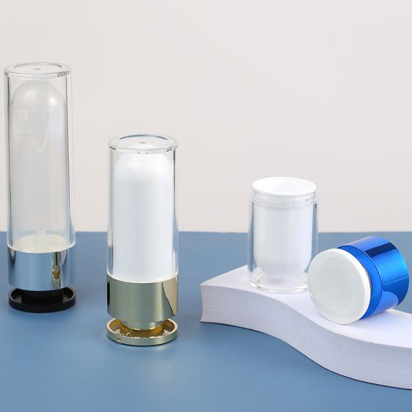 Acrylic Senior PAK Elegant 1oz 2oz Empty Cosmetic Transparent White Black Gold Blue Airless Lotion Serum Pump Bottle