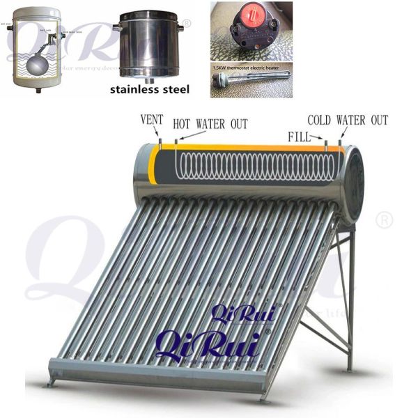 150 180 250 360 Litre Termas Solares Thermosyphon Pressure Solar Water Heater with Copper Coil