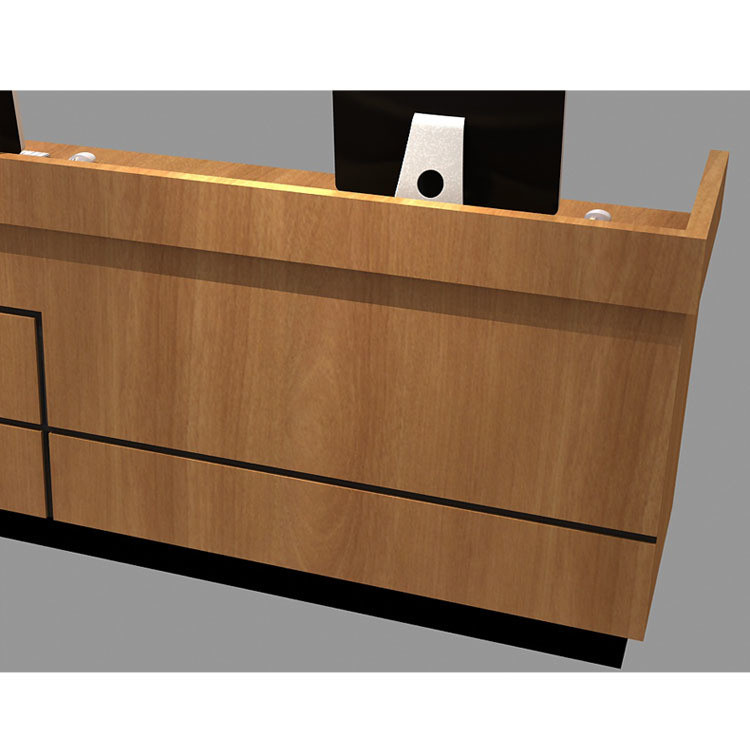 LED Antique Reception Counter Desk Solid Wood Table for Beauty Salon Checkout Counter