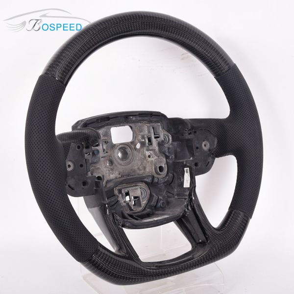 Black Carbon Fiber Land Rover Steering Wheel Alcantara Matte Black