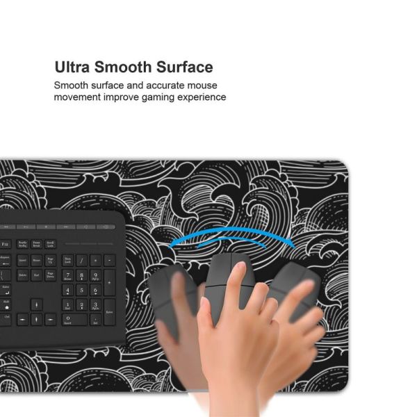 XYDAN Custom Extended Waterproof White Line Non-Slip Rubber Base Computer Gaming Mouse Pad