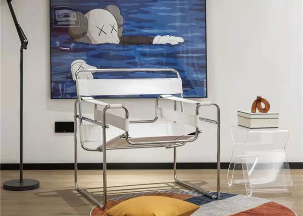 White Metal Frame Outdoor Chairs Iightweight For Small Terraces