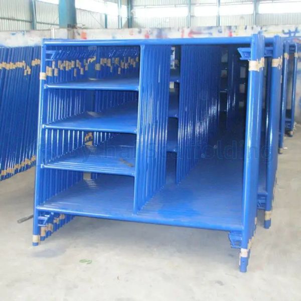 Fabricated Narrow Step Ladder Frame Steel Scaffolding System with Cross Braces