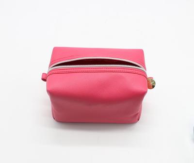 18.5cm Small Leather Cosmetic Pouch BSCI PU Leather Makeup Bag