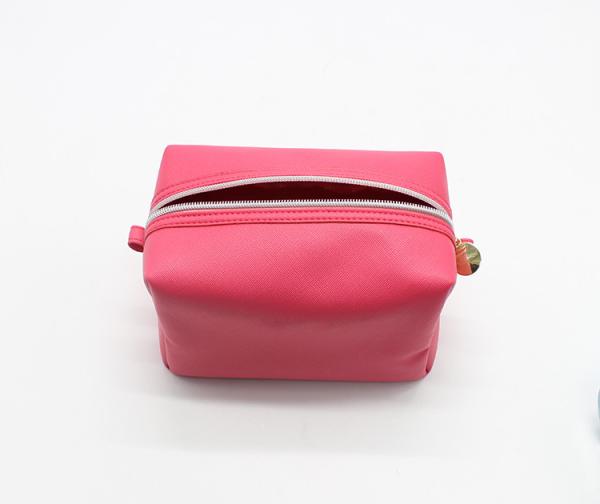 18.5cm Small Leather Cosmetic Pouch BSCI PU Leather Makeup Bag