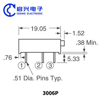 3006P Trimpot Trimmer Potentiometer 640V Withstand Voltage Multi Turn Metal Glass Glaze Adjustment