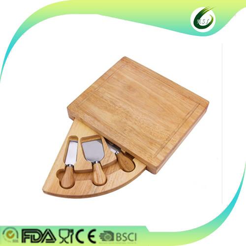 Eco Friendly Bamboo Cheese Board And Knife Set Antimicrobial Non - Flammable