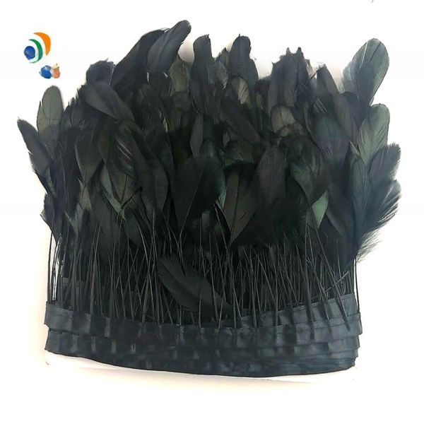 Customized Stripped Coque Feather Fringe Trim with Dyed Pattern