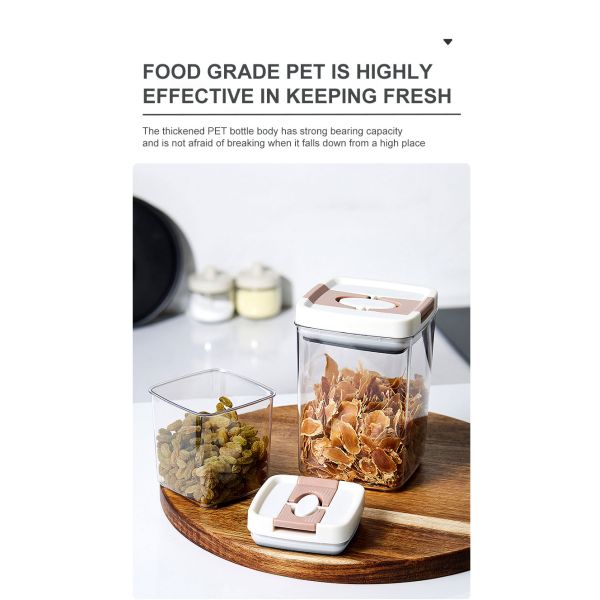 Clear BPA Free 6-Piece Set Air Tight Easy Open Lids Cereal Seal Pot Dry Food Storage Containers