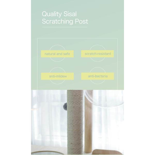 Commercial E-commerce Stores Cat Tree Wood Sisal Multilayer Cat Scratch Tree with Cat Bed