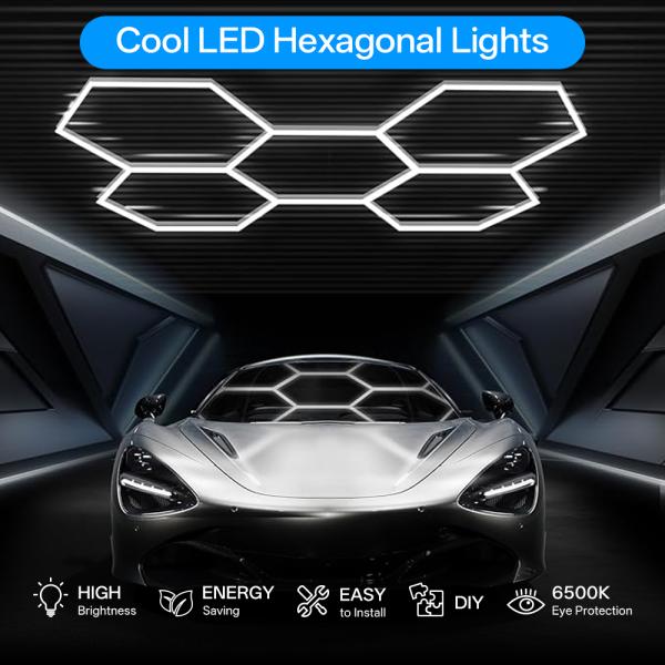 K&C Hexagon Light LED Ceiling Wall Detailing Studio Posh Workshop Light Diy Led Honeycomb Car Workshop Garage Work Light