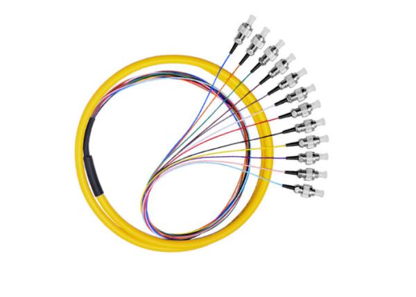 FCUPC 12 core Singlemode Fiber Optic Pigtail Staggered Or Same Length