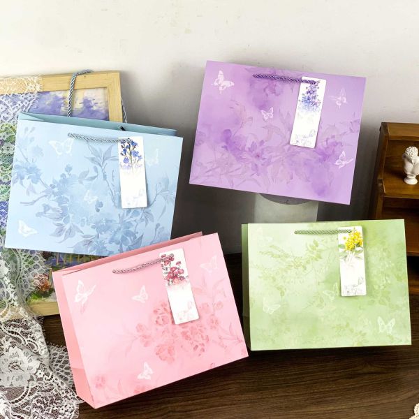 Butterfly Gift Bag Thickened Birthday Packaging Processing Bag Graduation Gift Handbag Simple Shopping Bag