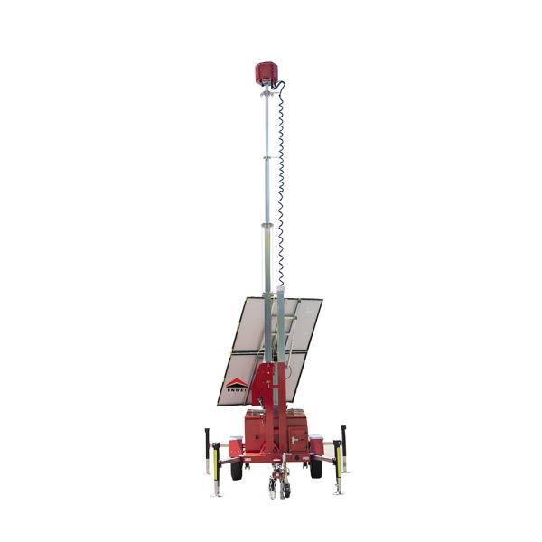 Mobile Adjustable Solar Panels Camera CCTV Trailer For Industrial Park Monitoring
